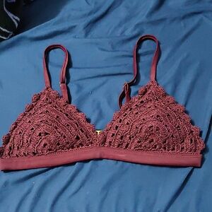Xhilaration Burgundy Crochet Lace Bralette